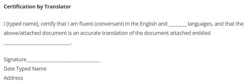 Immigration Document Certification