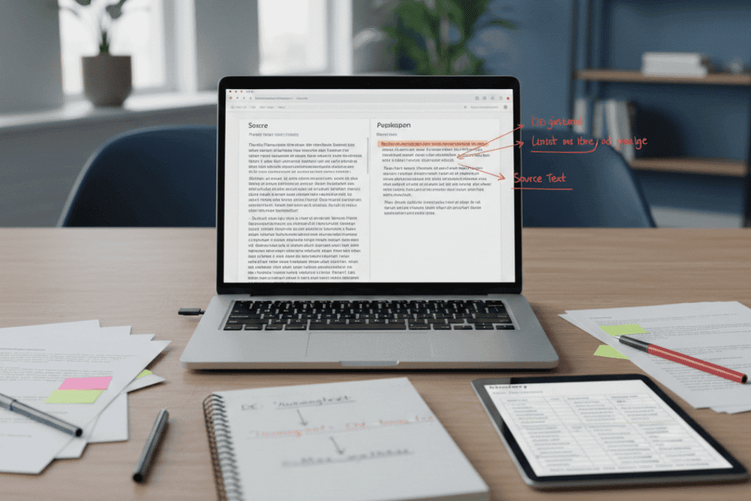 professional language translation workflow example